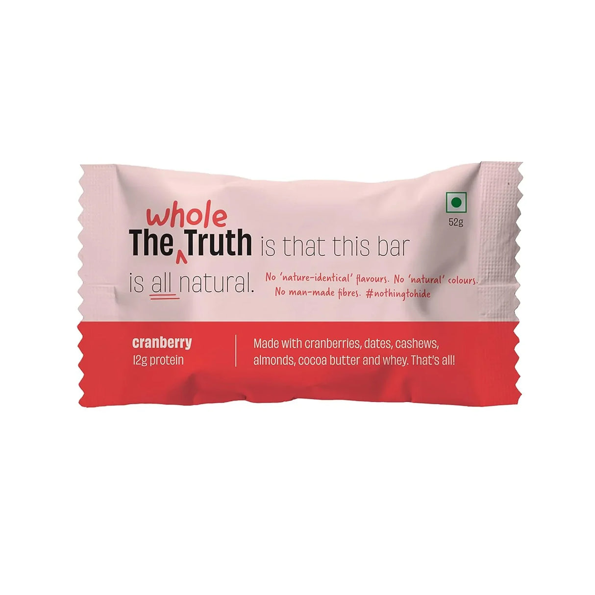 The Whole Truth - Protein Bars | Pack of 6 x 52g each | No Added Sugar | No Preservatives | No Artificial Sweeteners