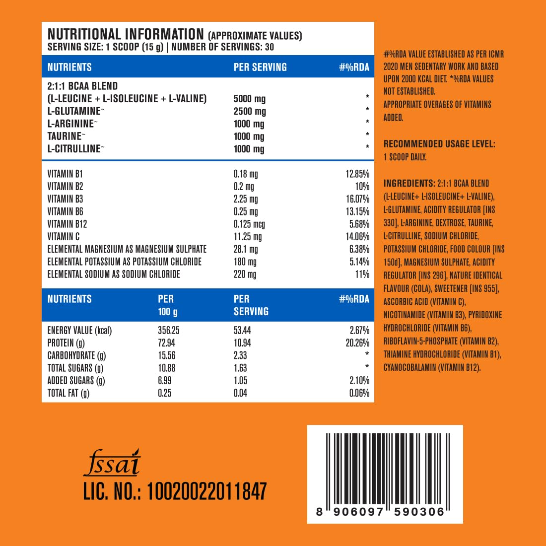 Fast&UP Bcaa 30 Servings