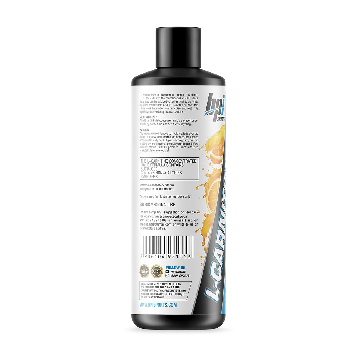 BPI Sports Liquid L-Carnitine 3000 mg - 30 Servings