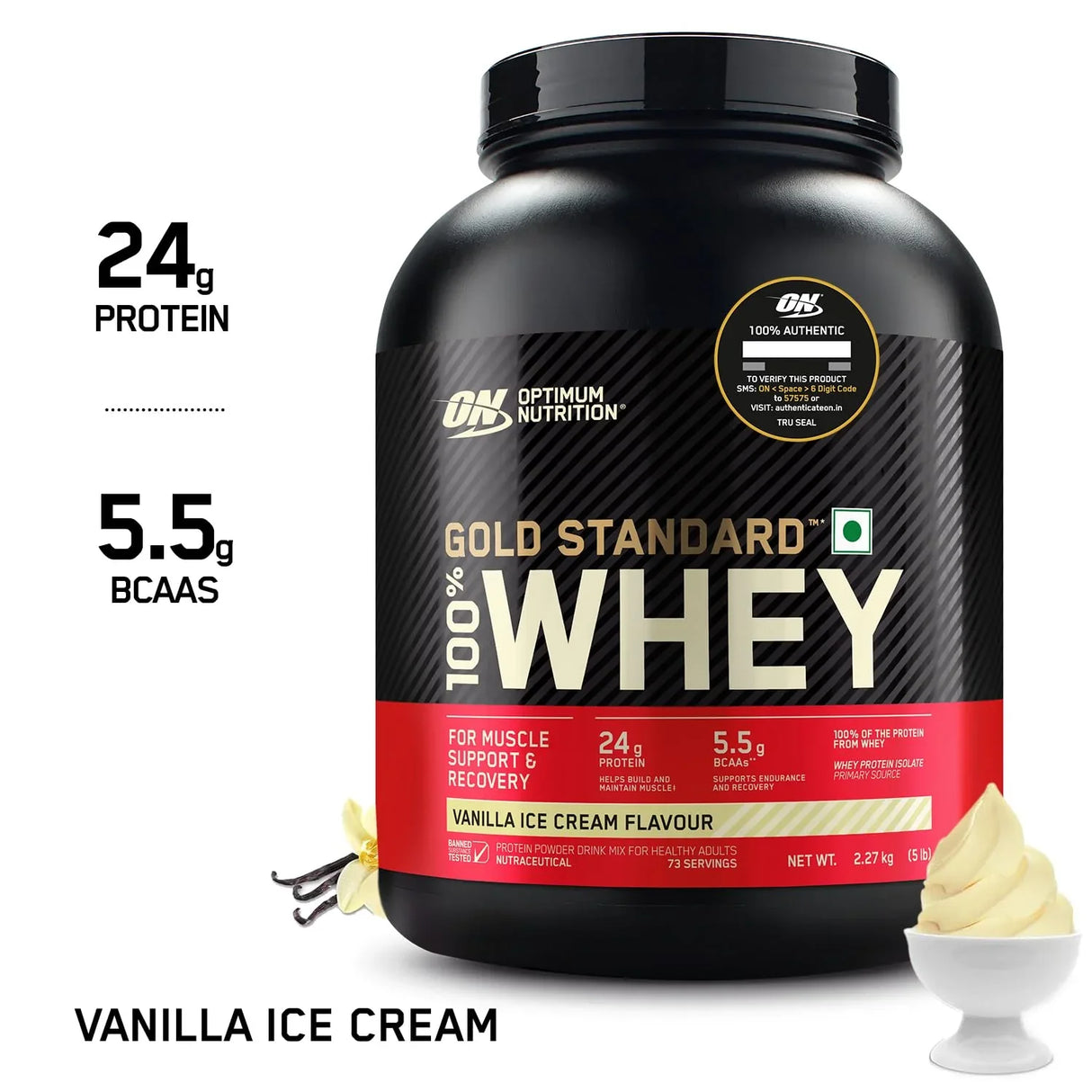 Optimum Nutrition (ON) Gold Standard 100% Whey 5 Lbs