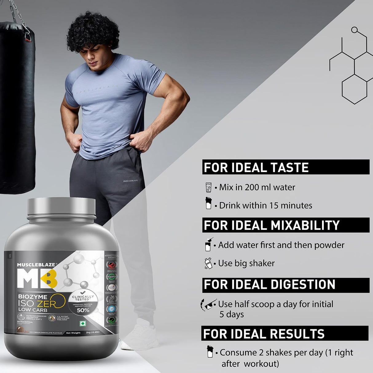 Muscleblaze Biozyme Iso-Zero Low Carb Isolate Protein - 2 Kg