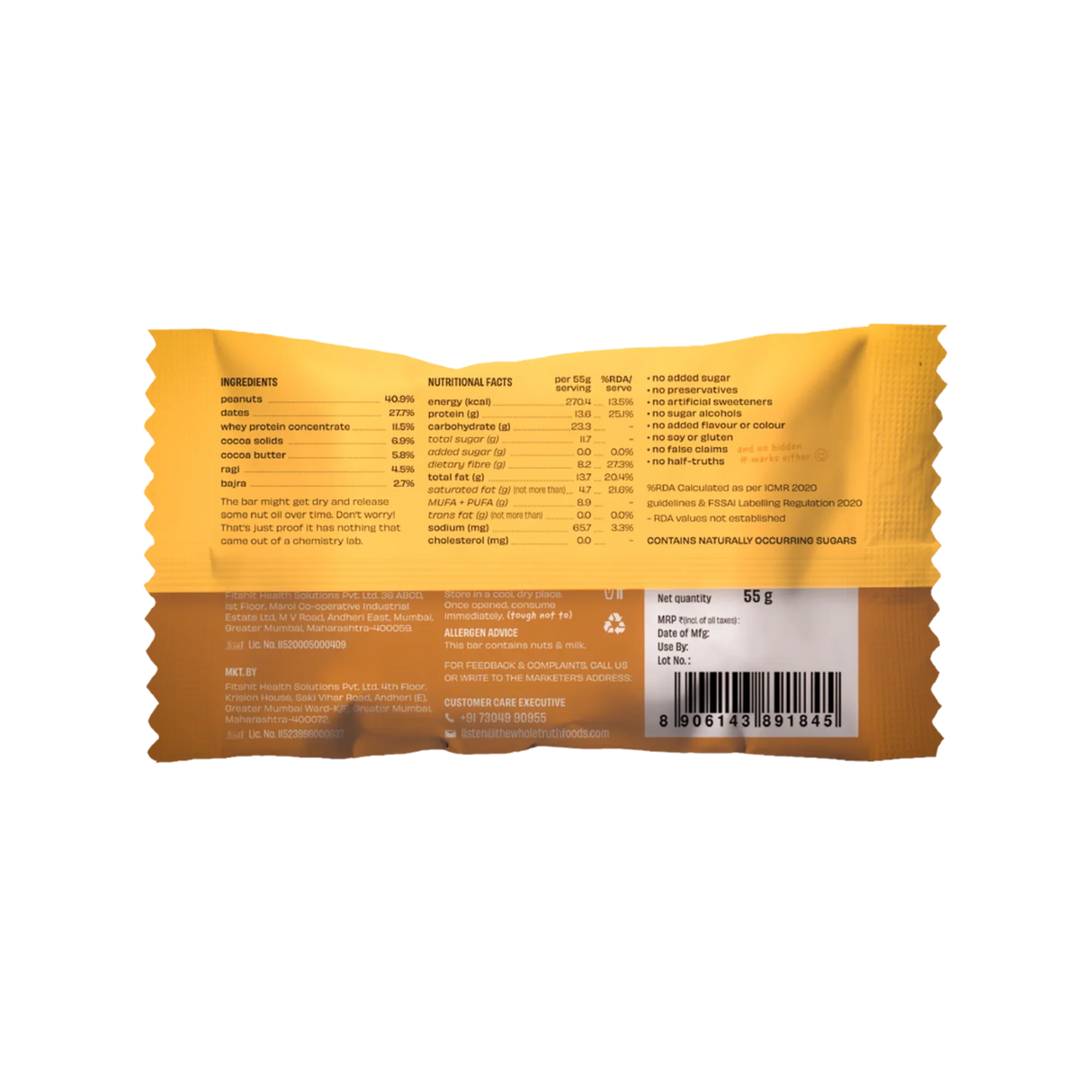 The Whole Truth Millet Cocoa Protein Bar - 55g