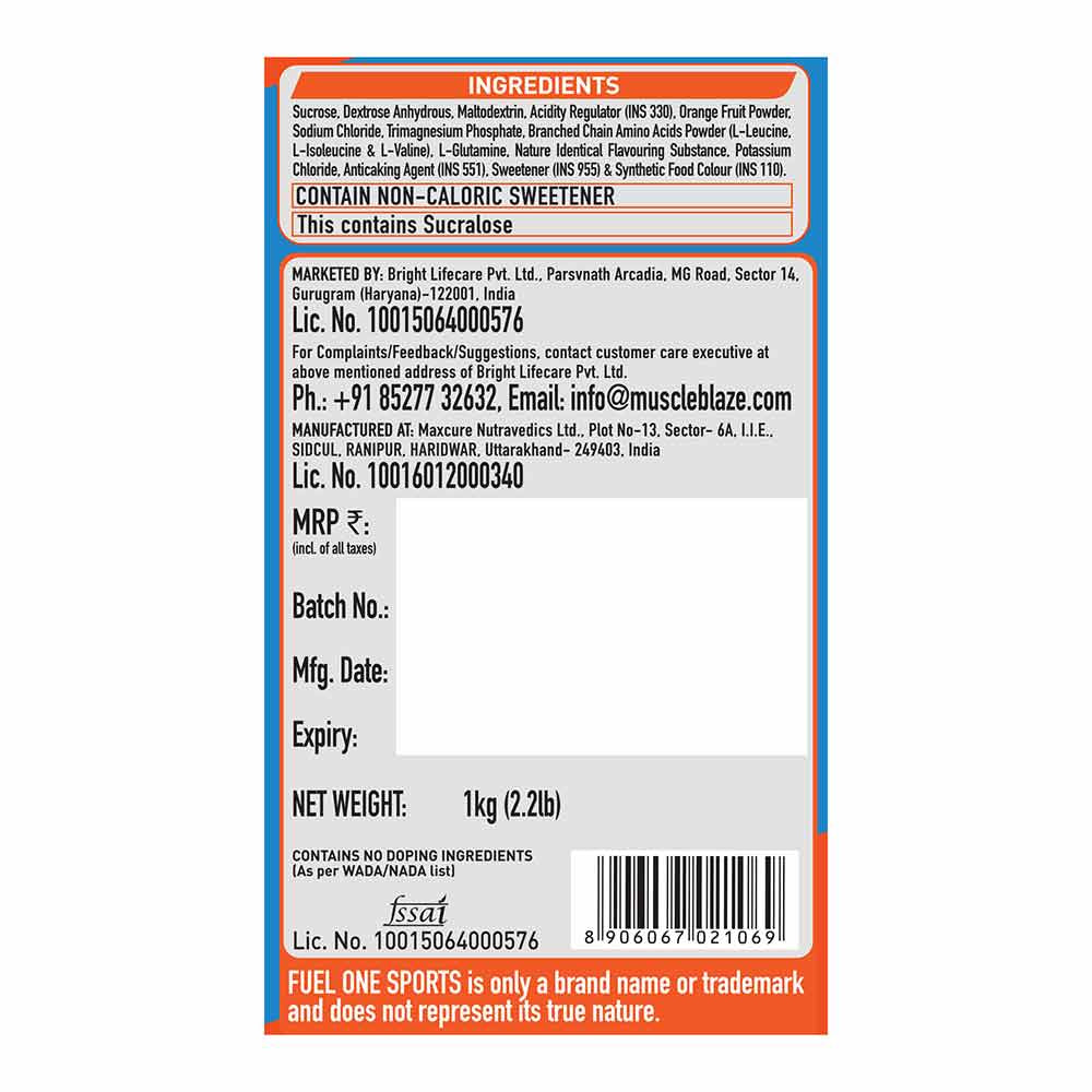 MuscleBlaze Isotonic Instant Energy Drink Formula - 1 Kg