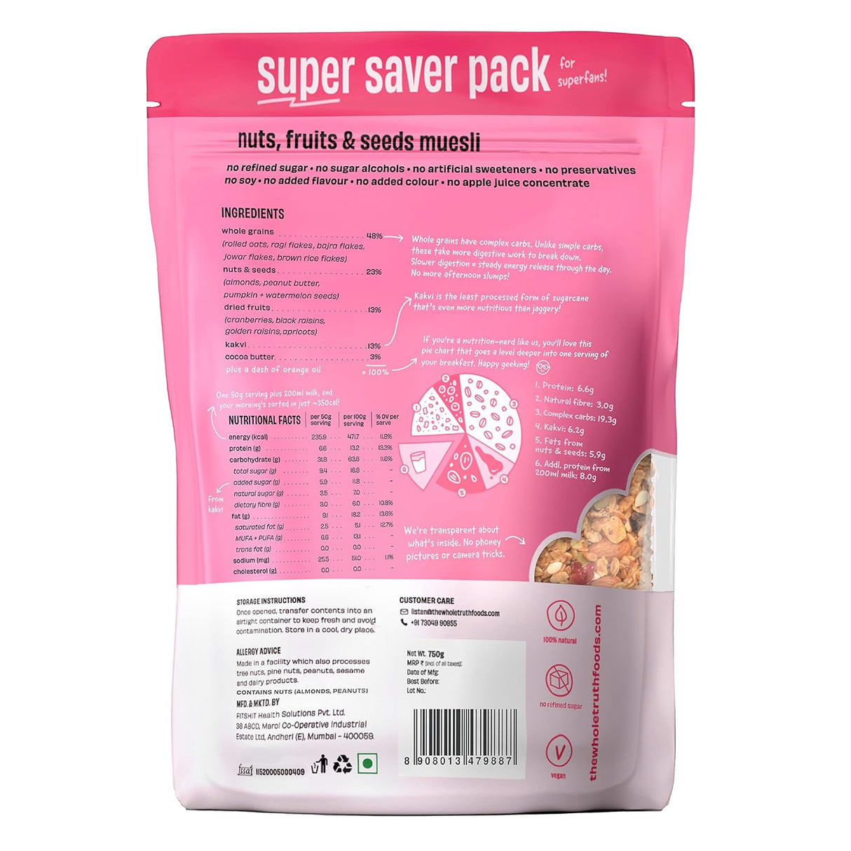 The Whole Truth Crunchy super saver Breakfast Muesli - 750g