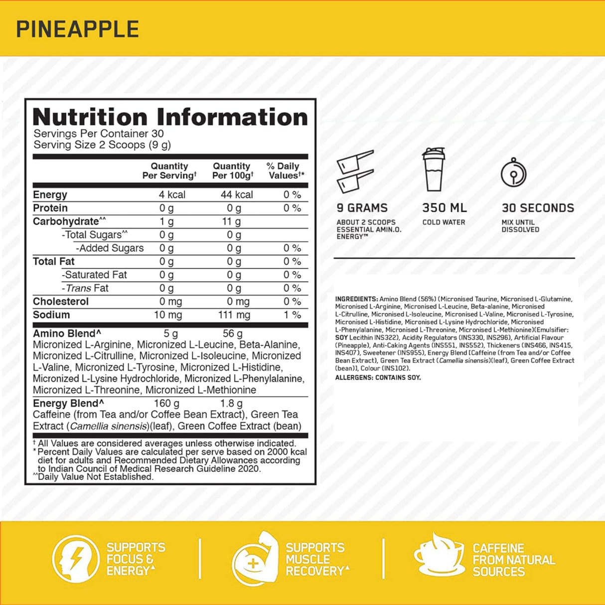 Optimum Nutrition (ON) Amino Energy- 30 Servings