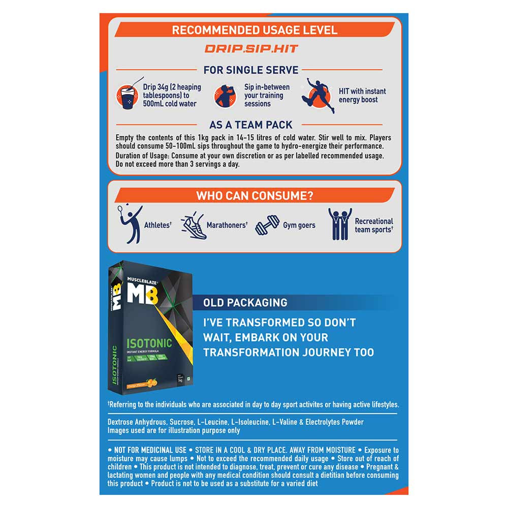 MuscleBlaze Isotonic Instant Energy Drink Formula - 1 Kg