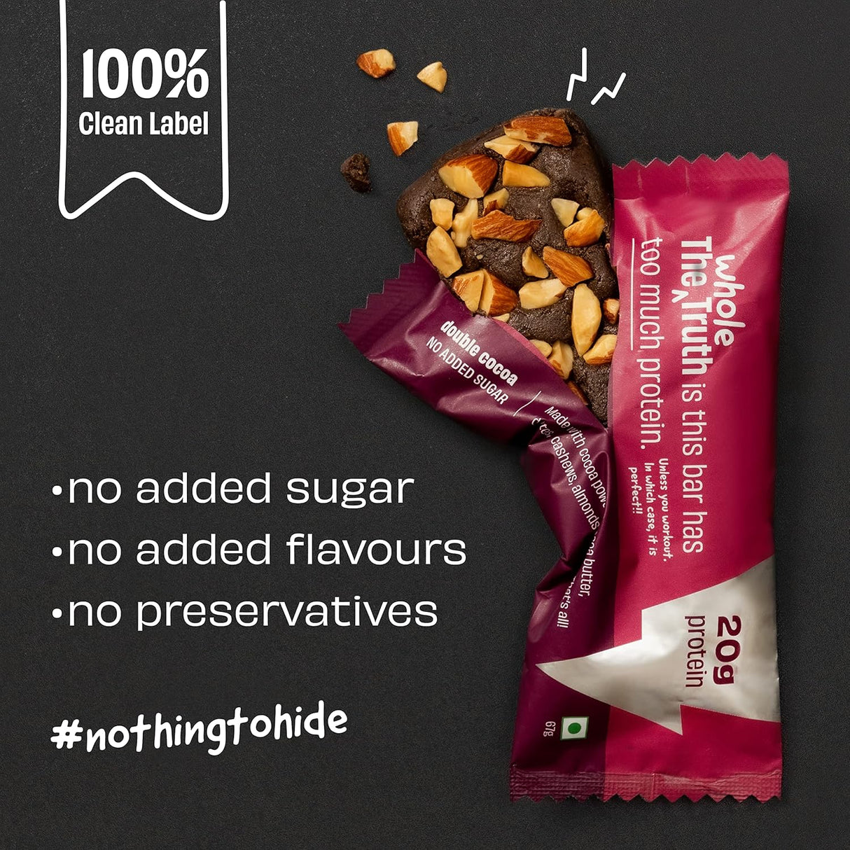 The Whole Truth Cocoa Protein Bar - 67g
