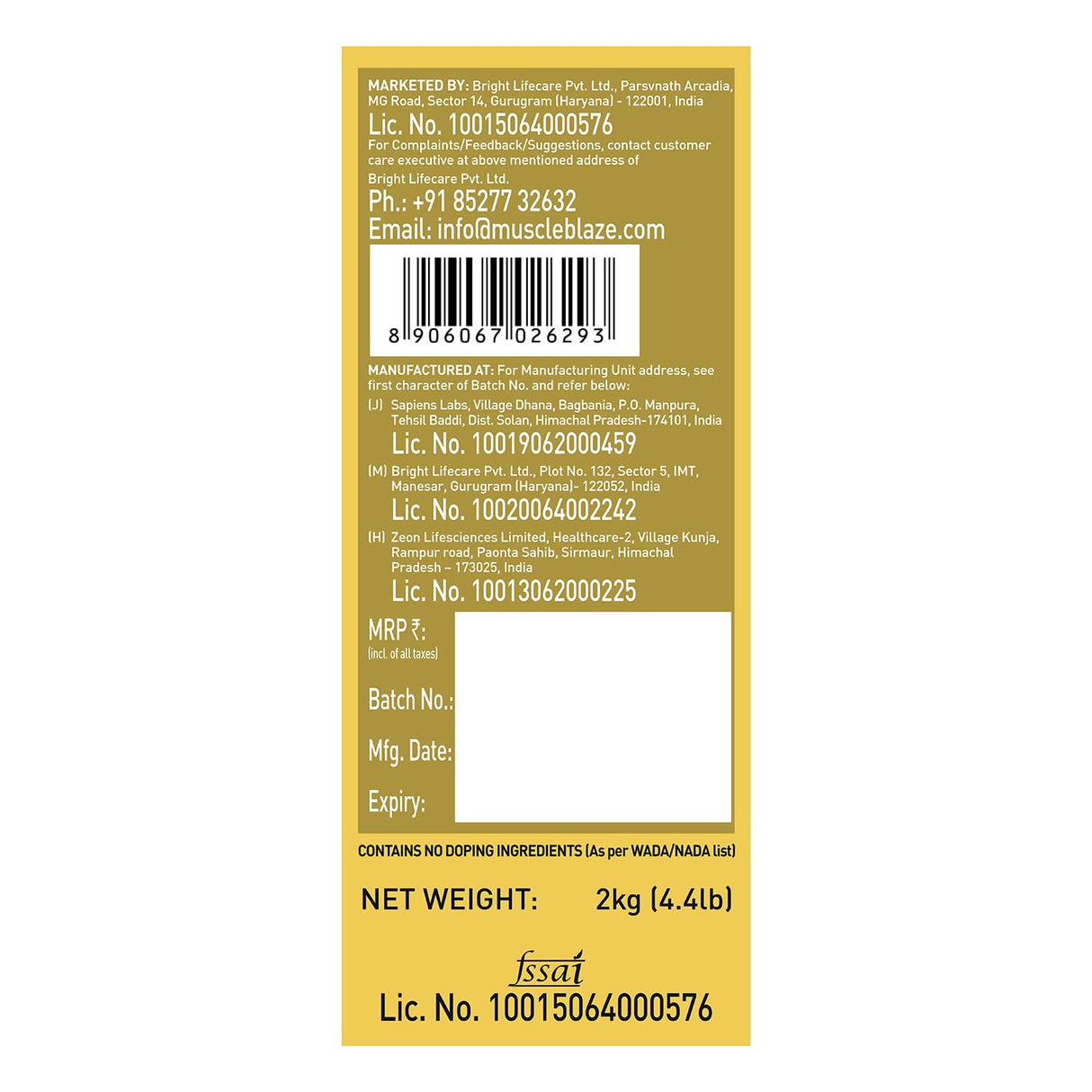 MuscleBlaze Whey Gold 100% Whey Isolate 2 Kg