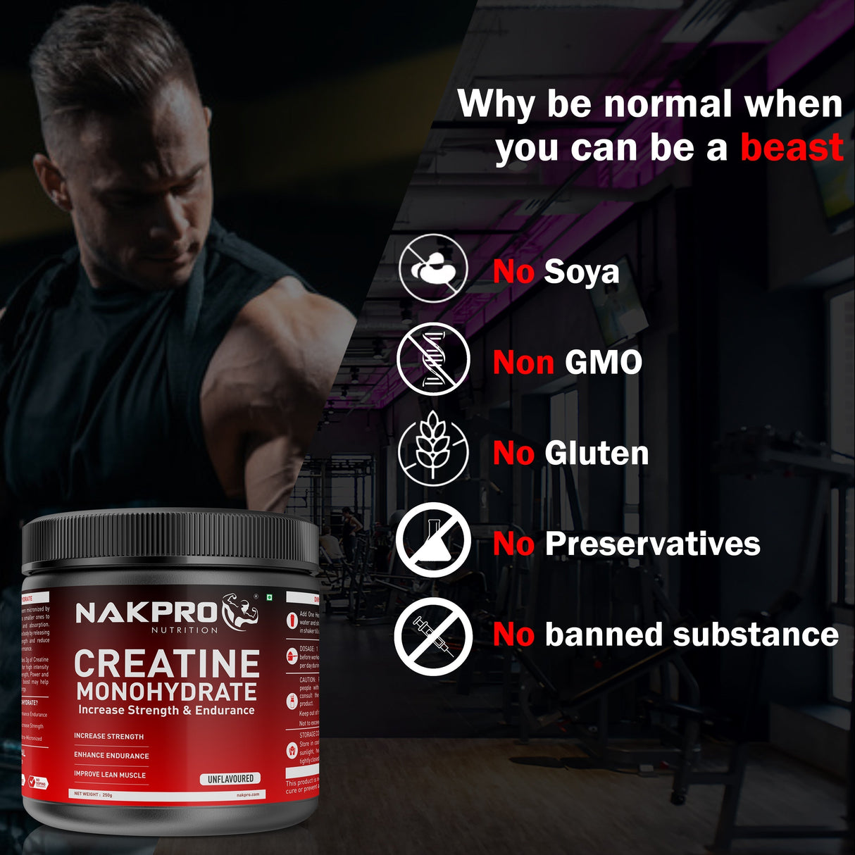 NAKPRO Creatine Monohydrate Jar 100 G
