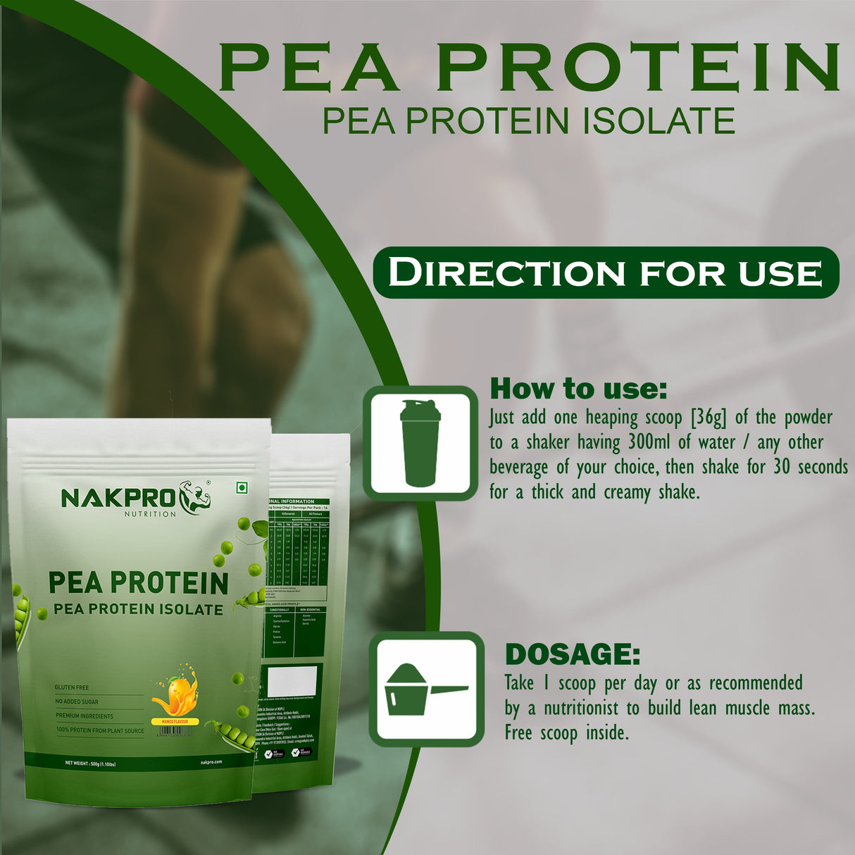 NAKPRO Pea Protein 500 Gm