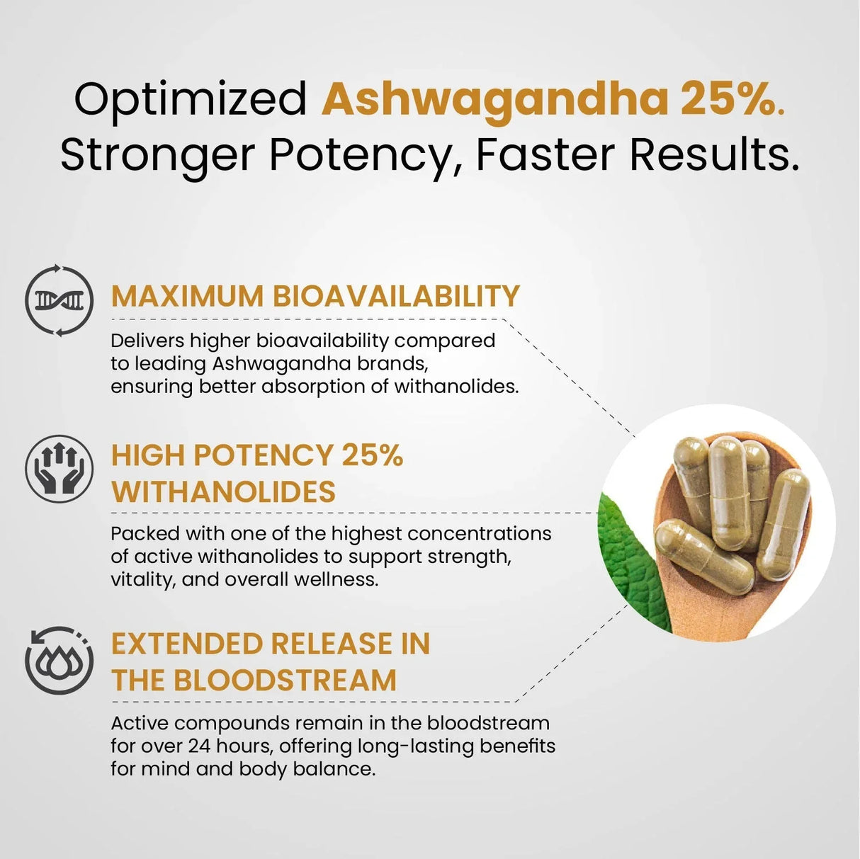 Vlado's Himalayan Organics, Ashwagandha 25% Withanolides 600mg, Maximum Potency Ayurvedic Supplement - 30 Capsules