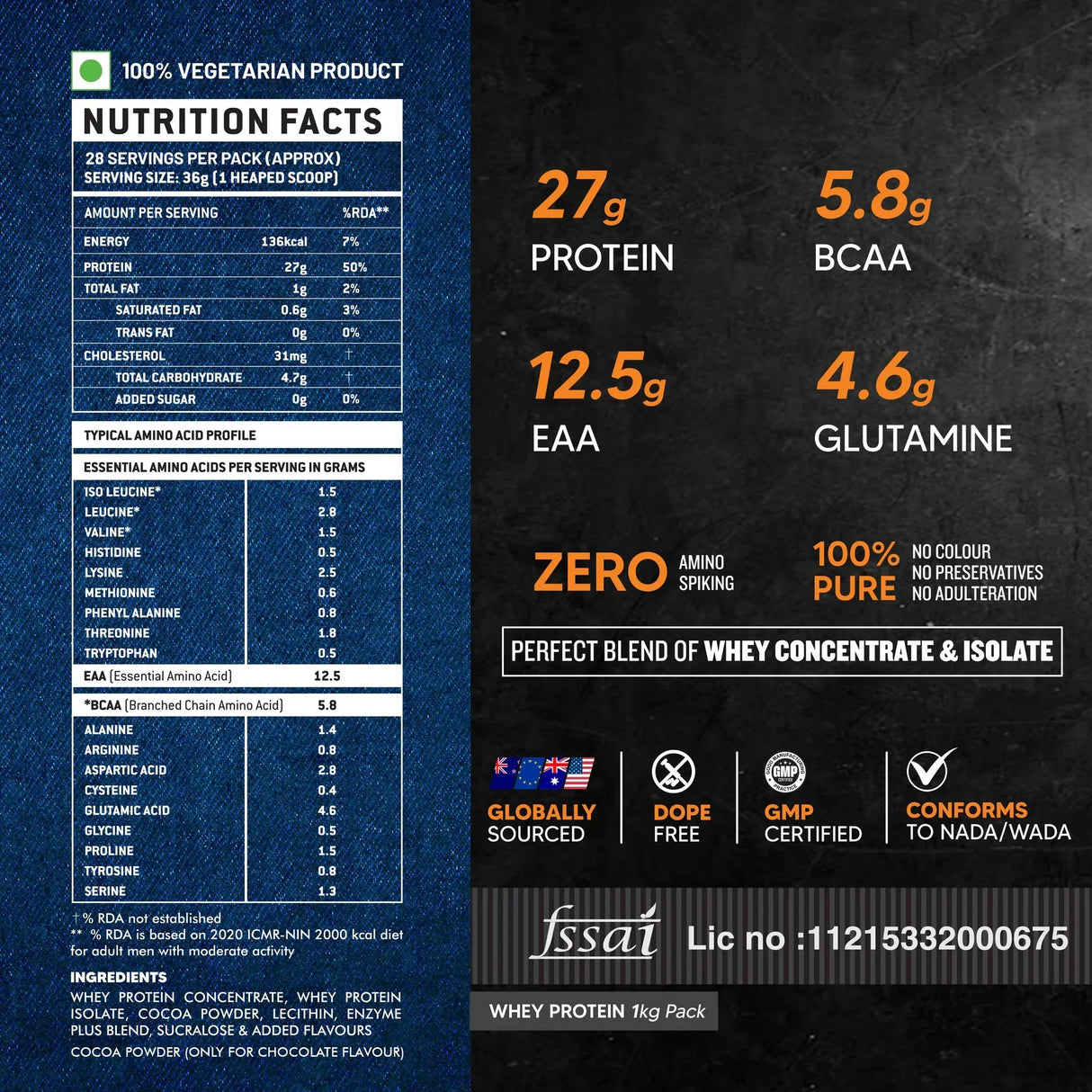 AS-IT-IS Atom Whey Protein with Digestive Enzymes - 1 kg (2.2 Lbs)