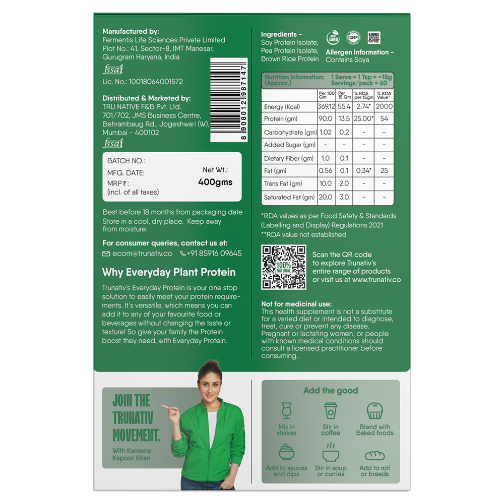 TruNativ Plant Protein, 13.5g Protein, 400g