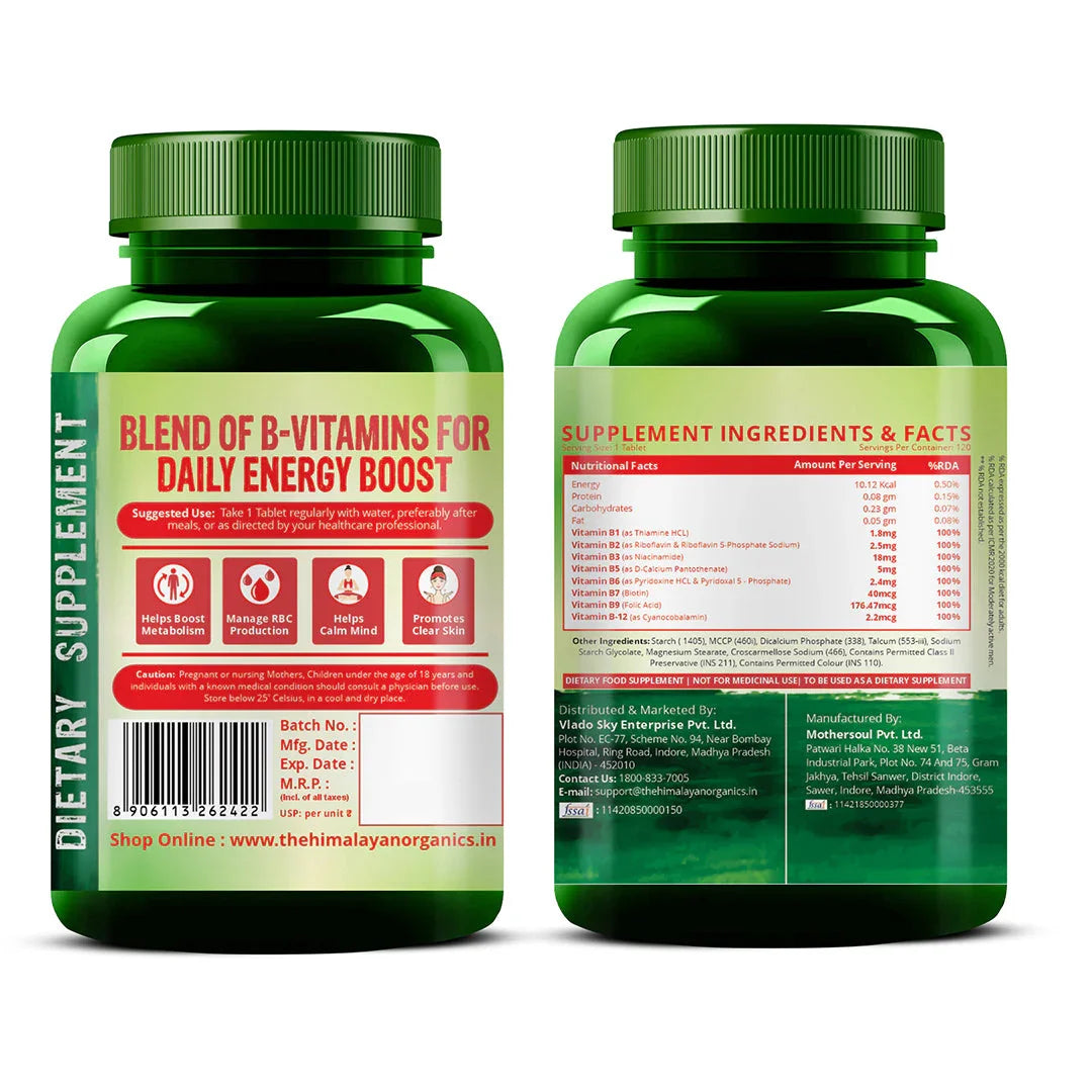 Himalayan Organics, Vitamin B Complex, 100% RDA