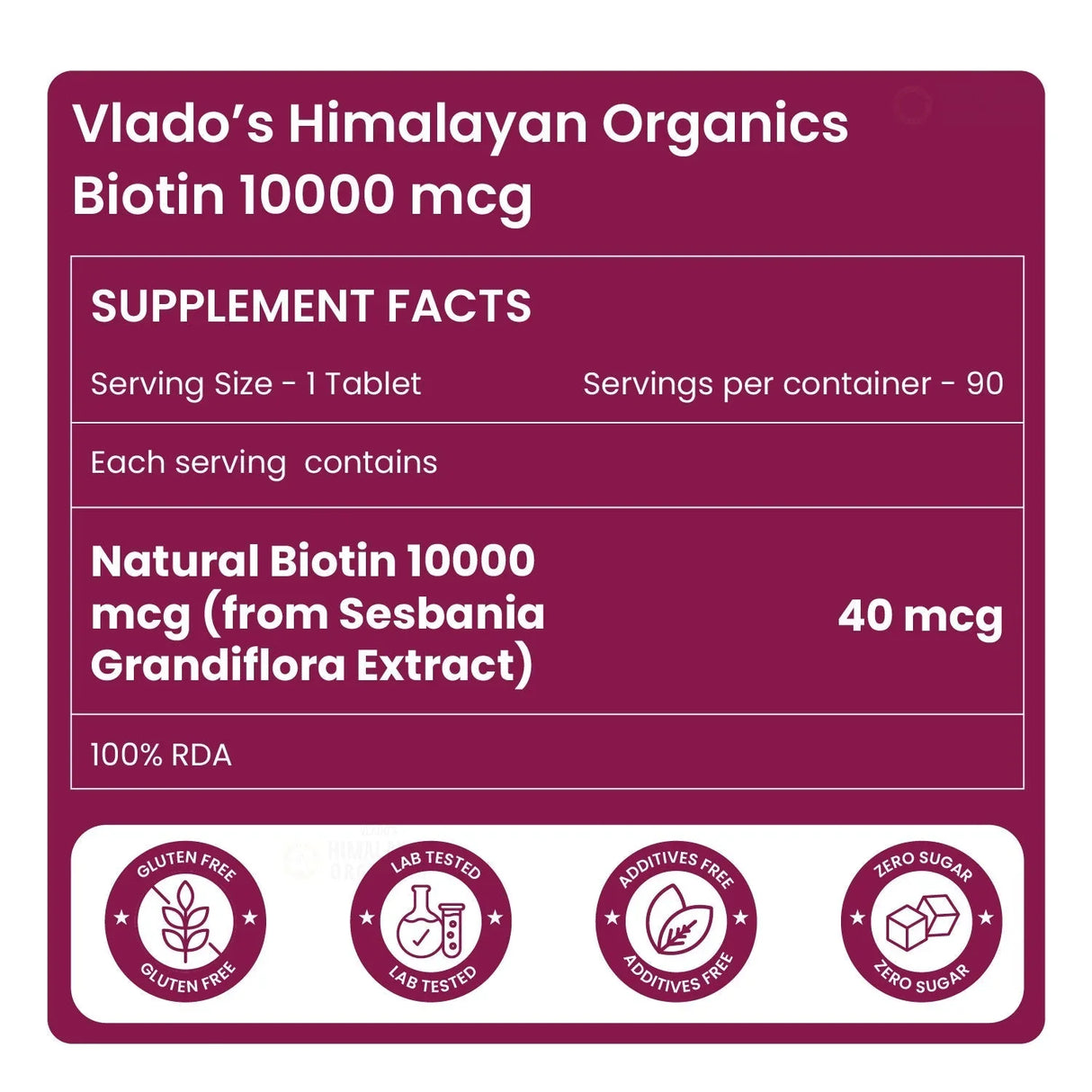 Himalayan Organics, Biotin, 10000mcg