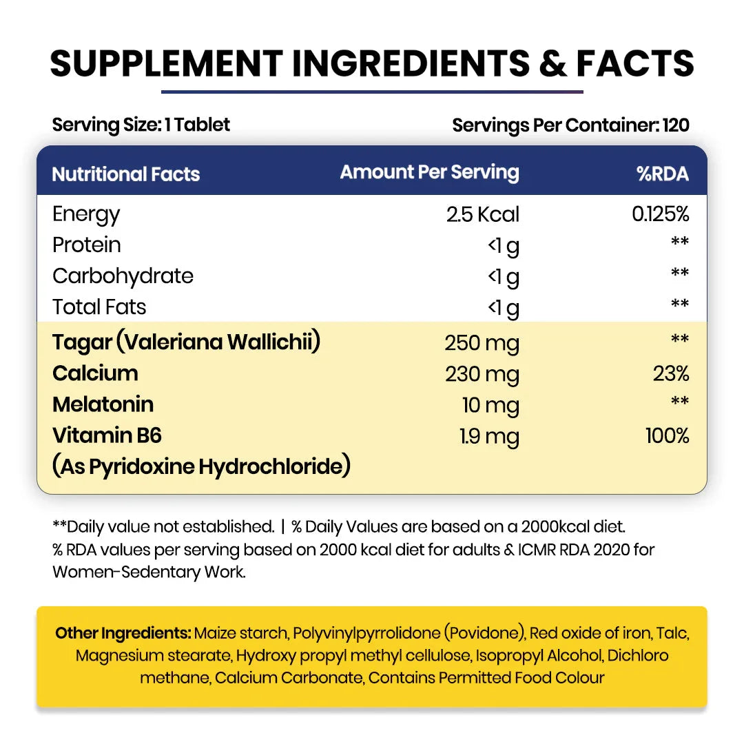 Himalayan Organics, Melatonin with Tagar Vitamin B6 Calcium