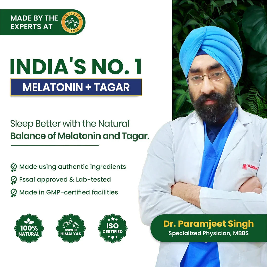 Himalayan Organics, Melatonin with Tagar Vitamin B6 Calcium