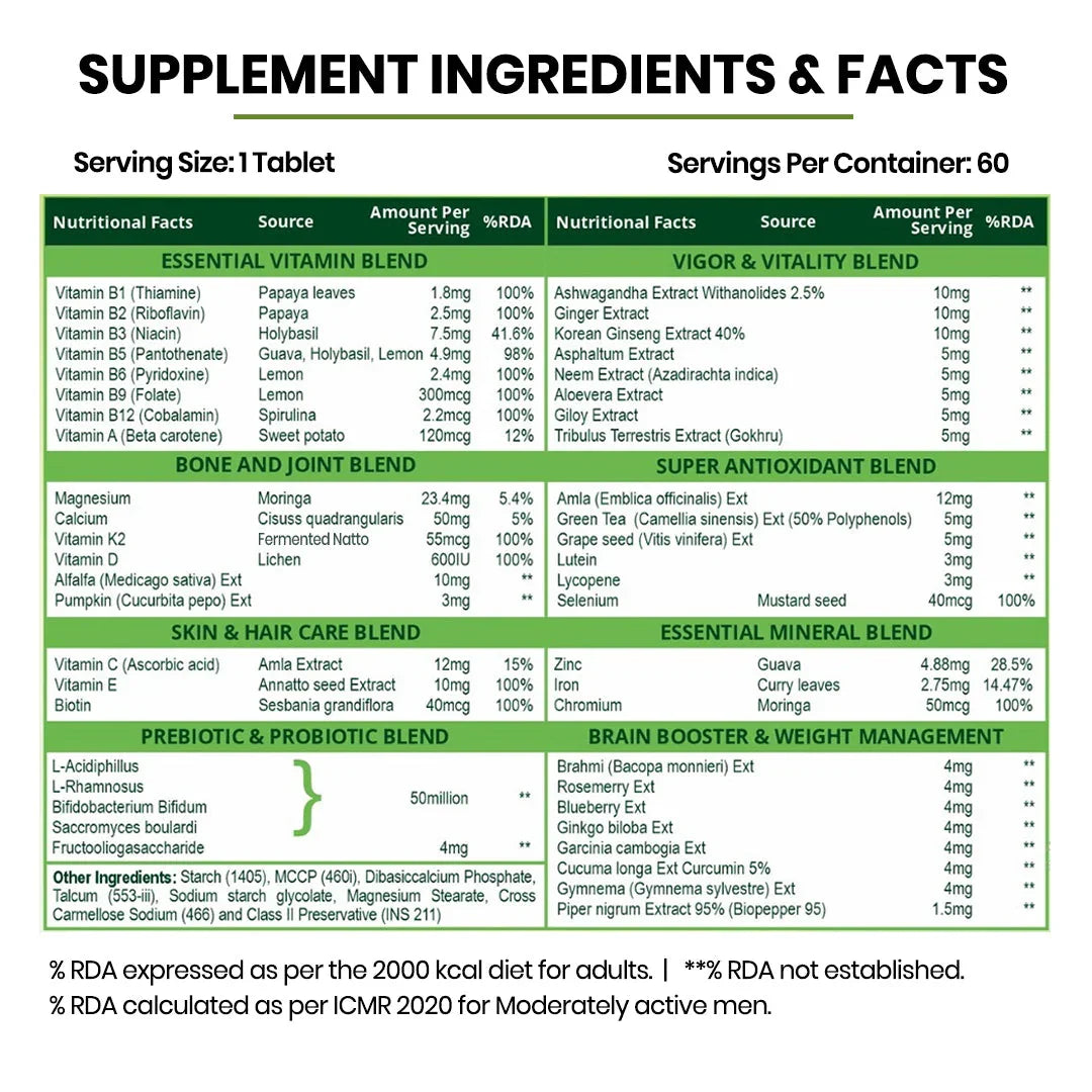 Himalayan Organics, Multivitamin with Probiotics, 60 Ingredients