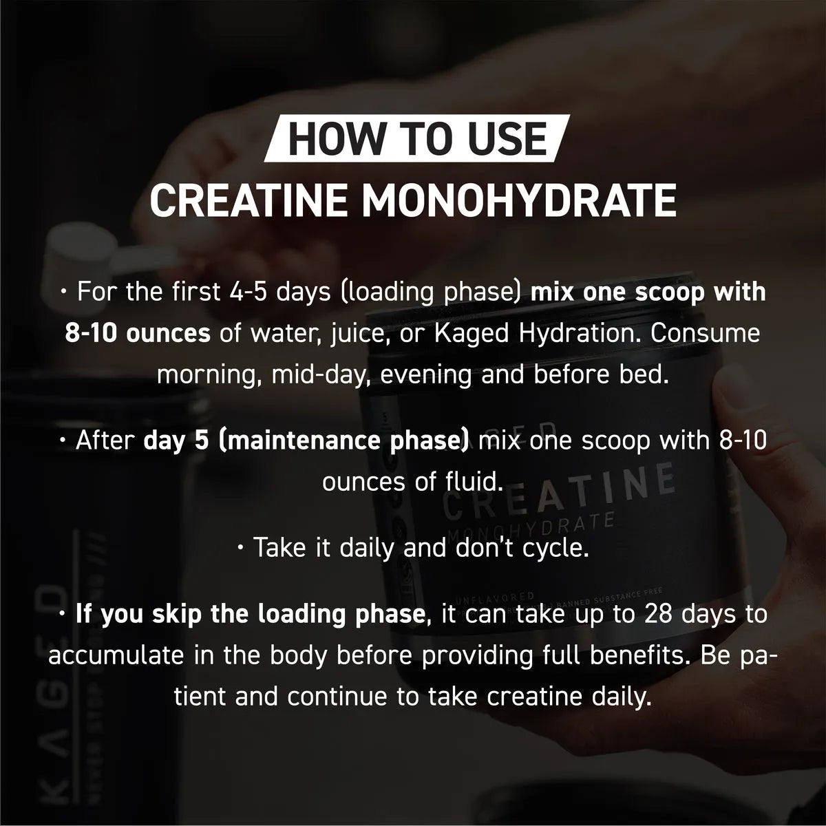 Kaged Creatine Monohydrate - 100 Servings