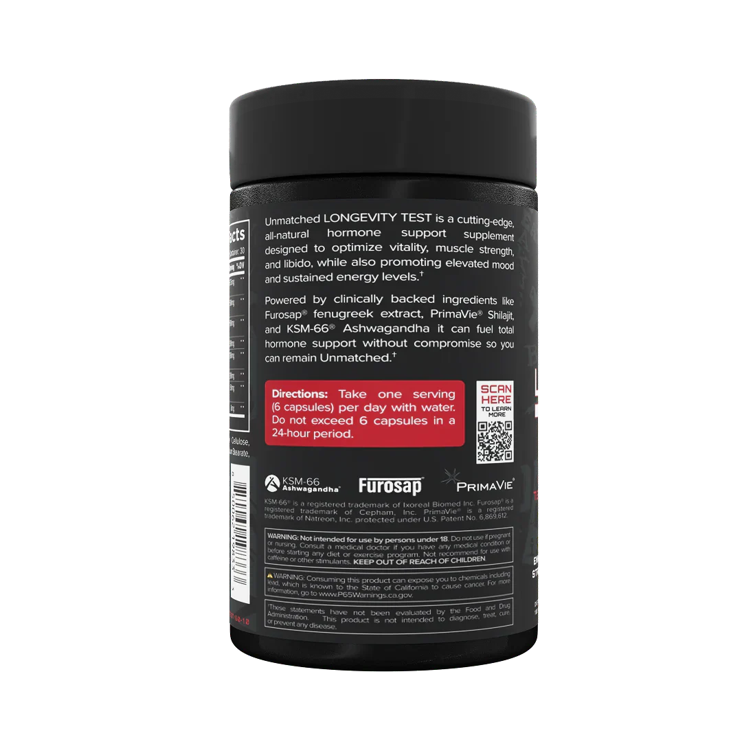 Unmatched Longevity Test, 180 Capsules