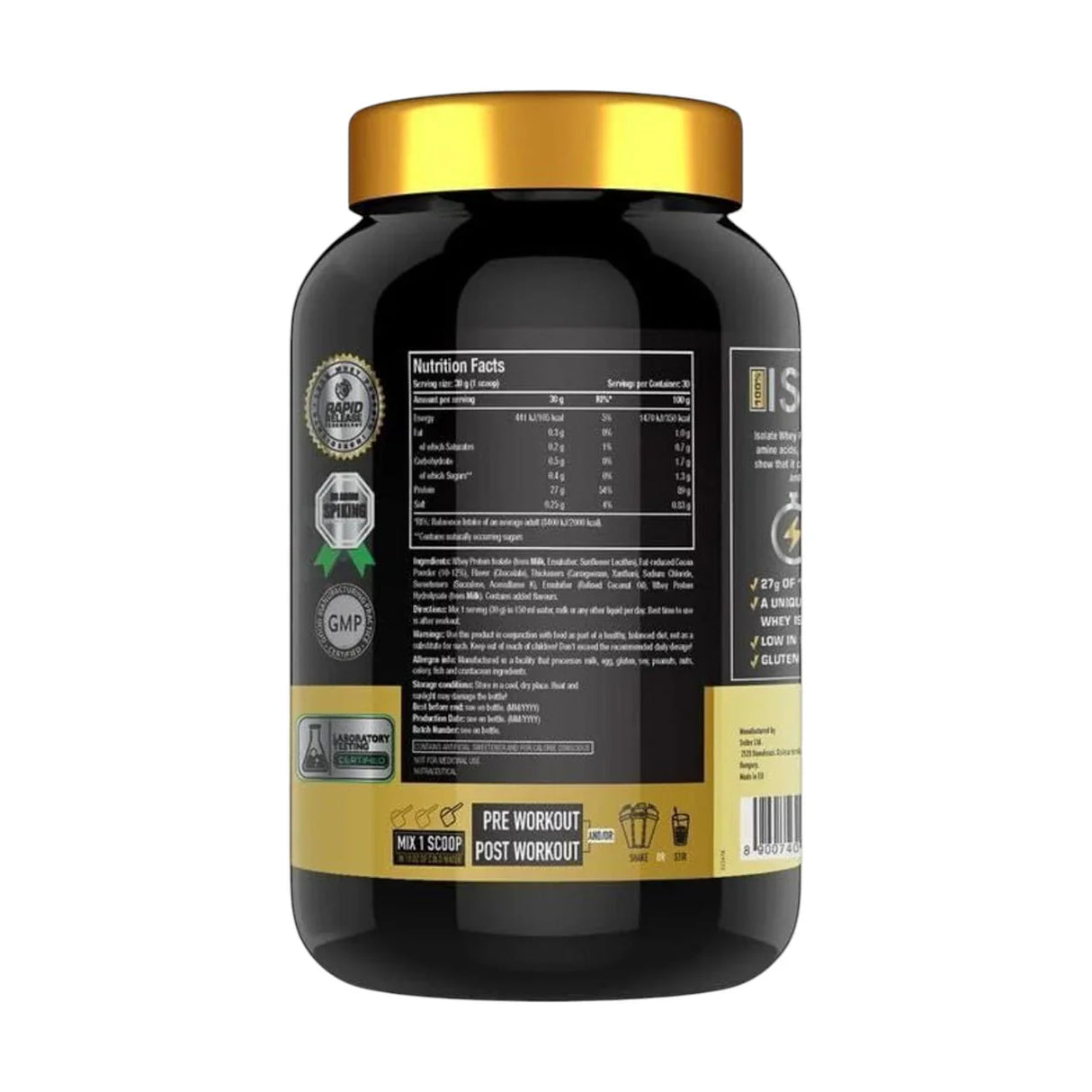 One Science ISO Gold Whey Protein Isolate - 2 Lbs