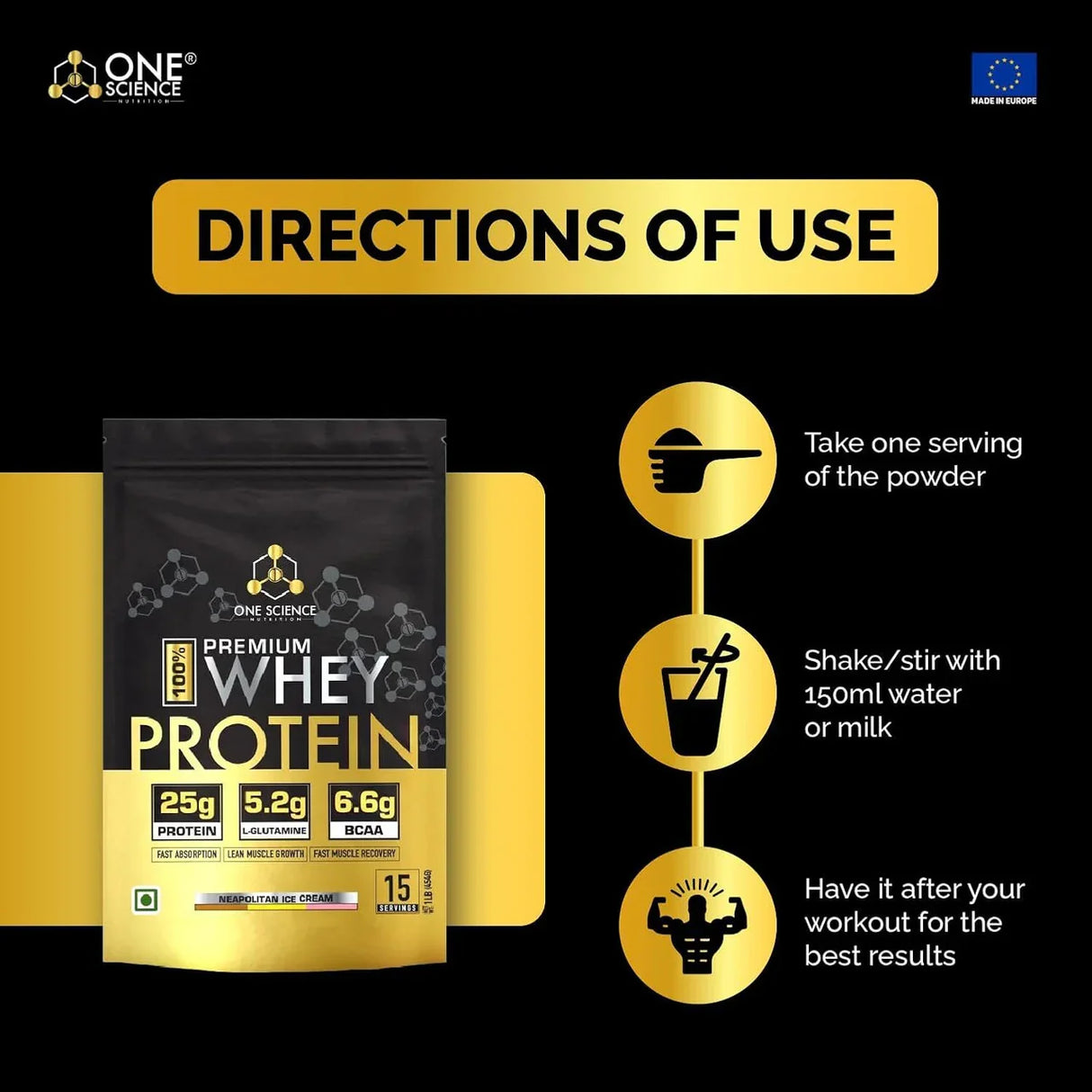 One Science Premium Whey Protein - 1 Lbs