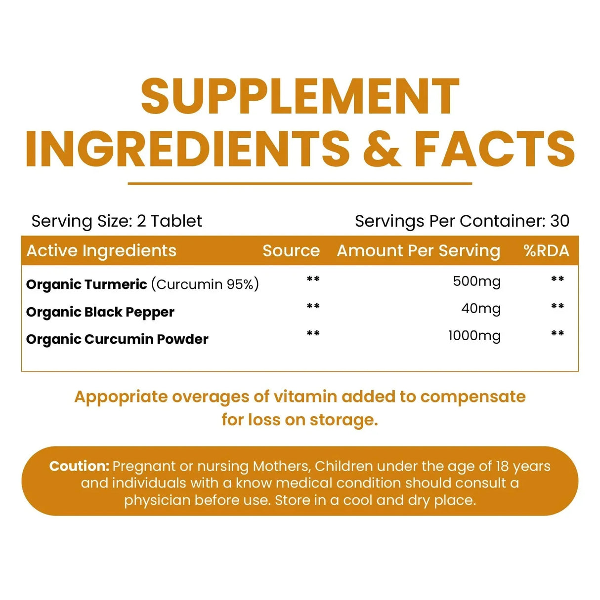 Vlado's Himalayan Organics, Curcumin Tablets 1500mg with Black Pepper, Anti-Inflammatory Supplement - 60 Veg Tablets