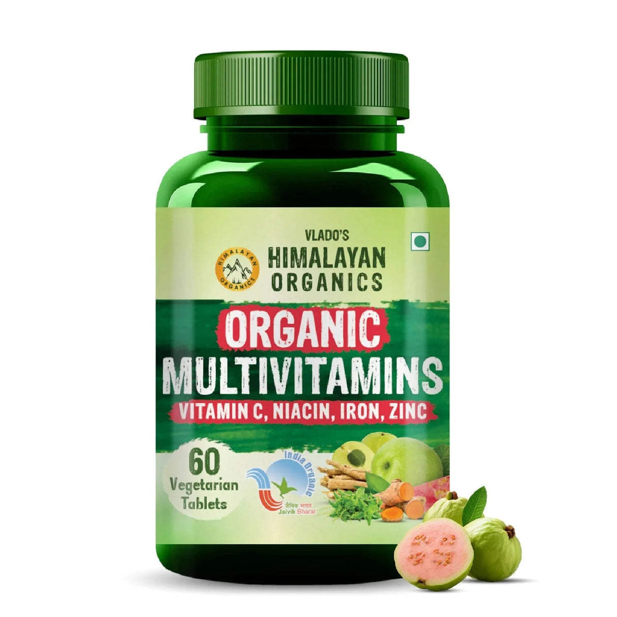 Vlado's Himalayan Organics, Organic Multivitamins with Ashwagandha, Zinc & Turmeric, Immunity & Stamina Support - 60 Veg Tablets