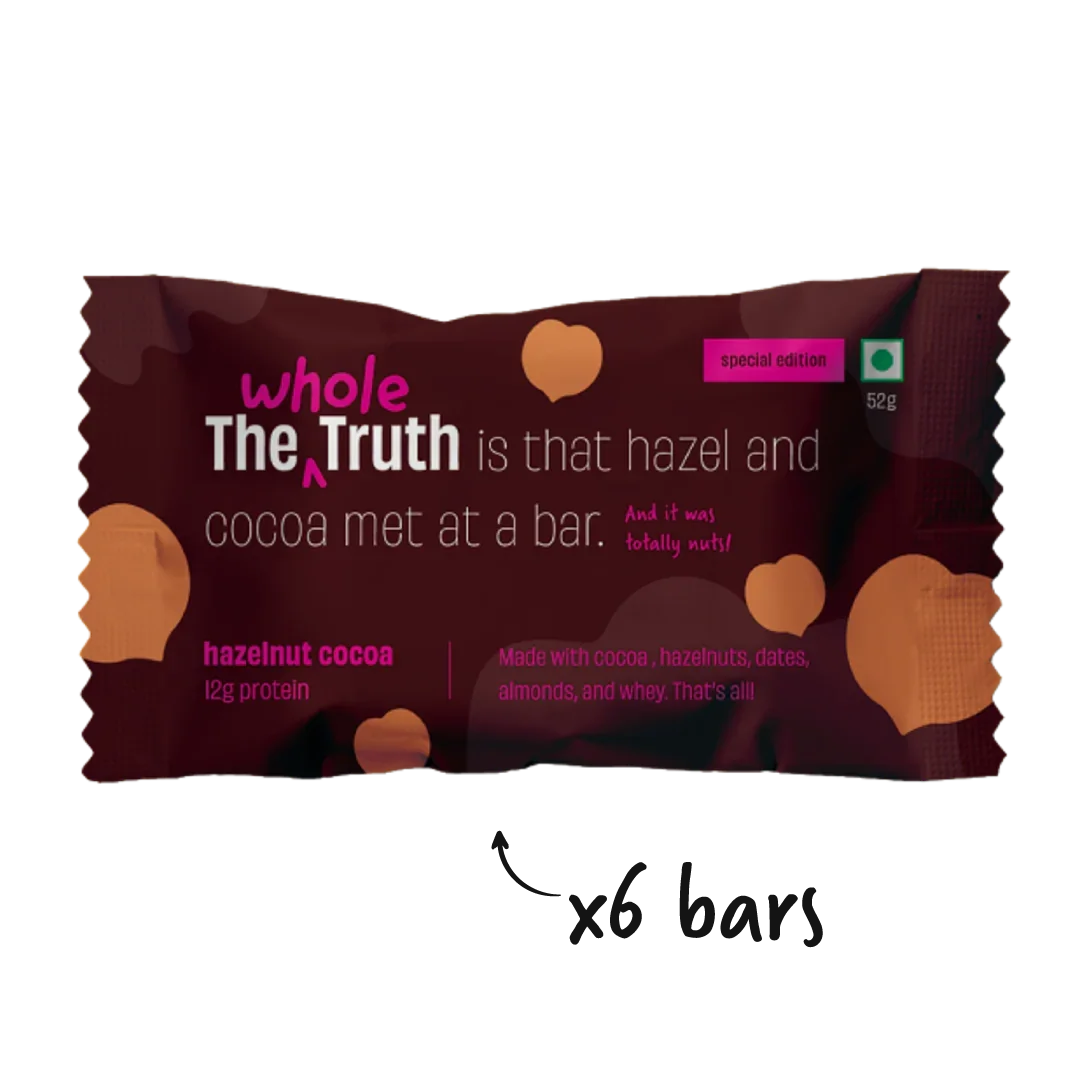 The Whole Truth - Protein Bars | Pack of 6 x 52g each | No Added Sugar | No Preservatives | No Artificial Sweeteners