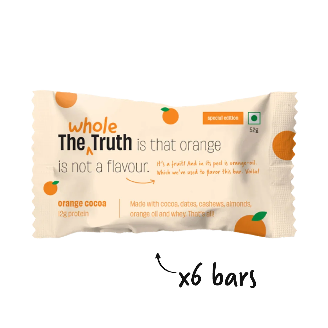 The Whole Truth - Protein Bars | Pack of 6 x 52g each | No Added Sugar | No Preservatives | No Artificial Sweeteners