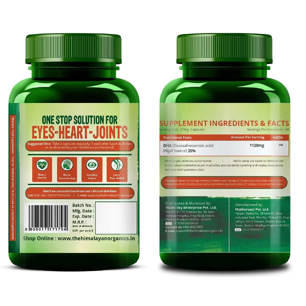 Himalayan Organics, Vegan Omega 3, 1120mg