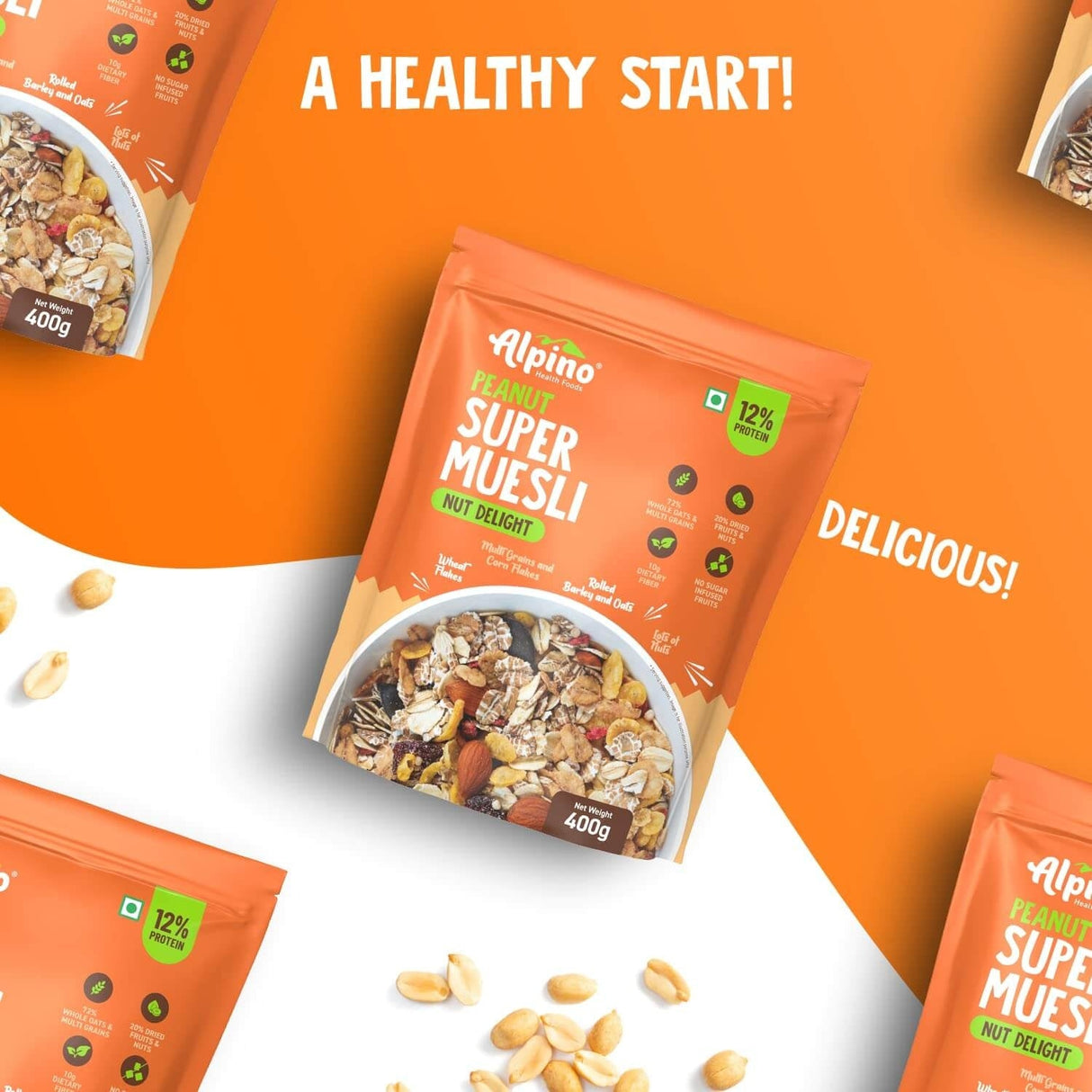 Alpino Super Muesli (Whole Grain Breakfast Cereal) - 750 gm