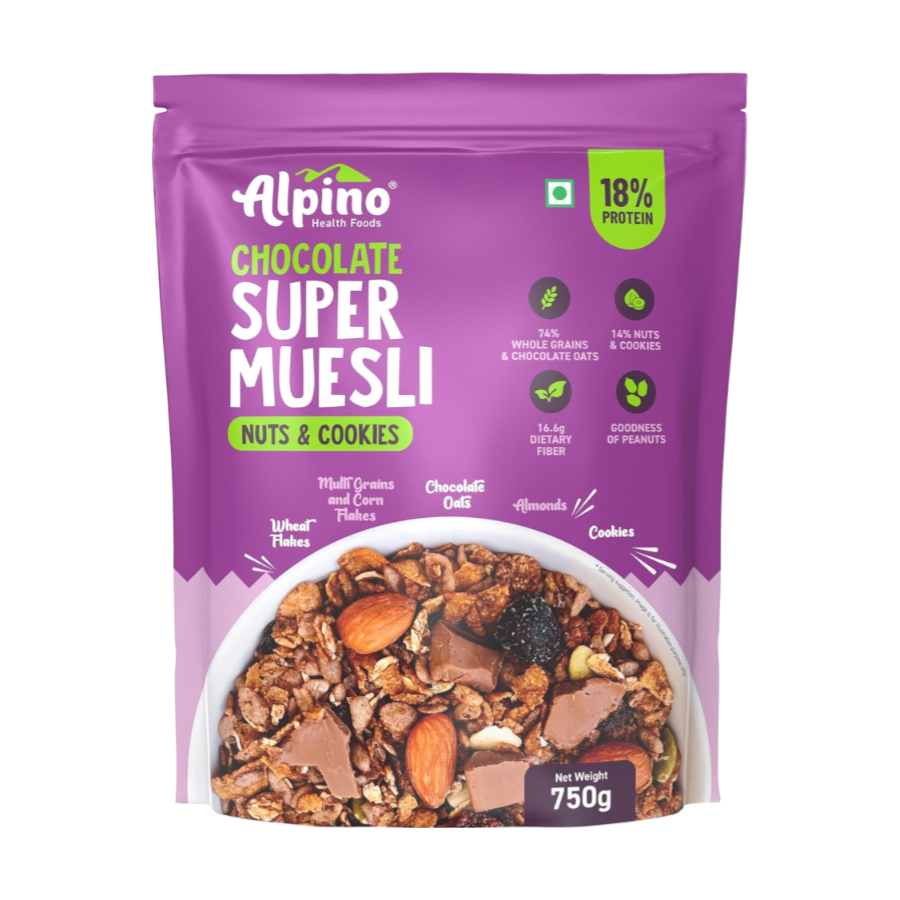 Alpino Super Muesli (Whole Grain Breakfast Cereal) - 750 gm