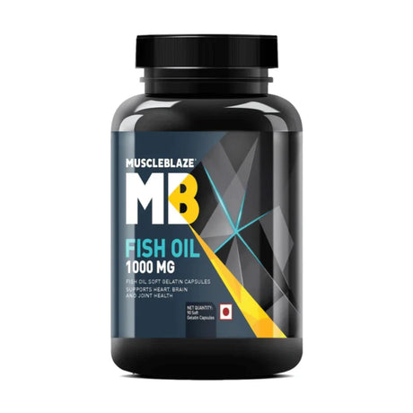 MuscleBlaze Omega 3 Fish Oil, 1000 mg (180 mg EPA and 120 mg DHA) - 90 Capsules