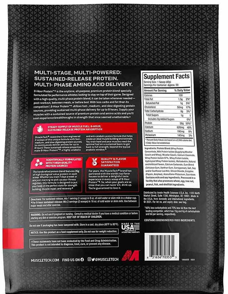 MuscleTech Performance Series 8 Hour Protein - 4.6 Lbs