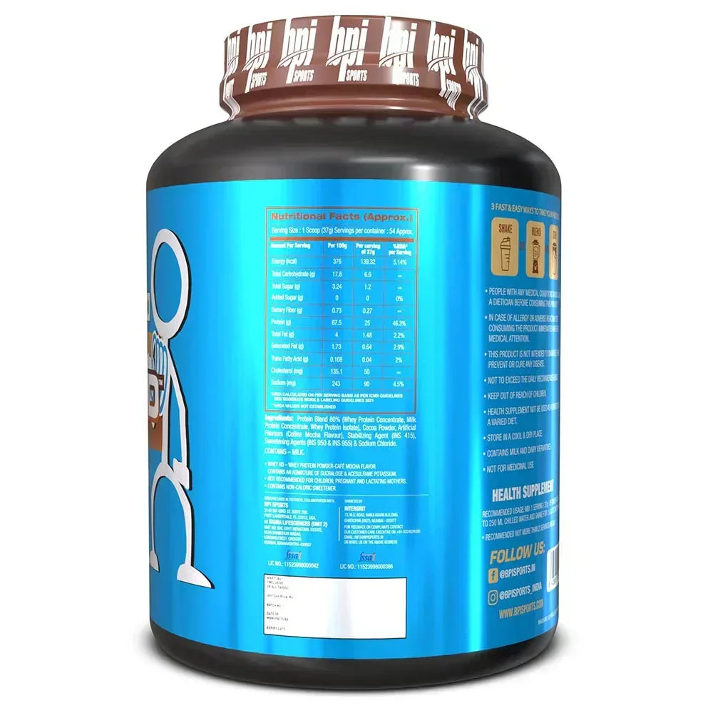 BPI Sports Whey HD Ultra Premium Protein Powder- 4.4 Lbs