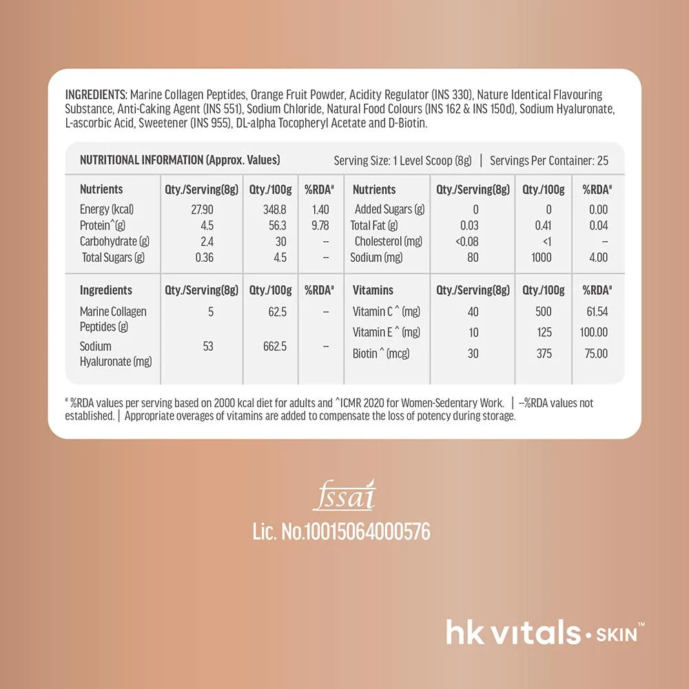 HK Vitals Skin Radiance Collagen, 25 Servings - 200 Gm