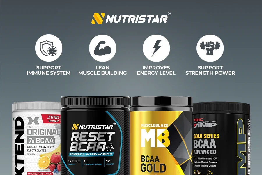Shop BCAA supplements at Nutristar for muscle building, energy, and strength support