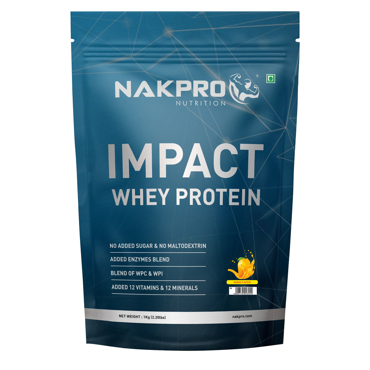 NAKPRO Impact Whey Protein Concentrate & Isolate 1 Kg