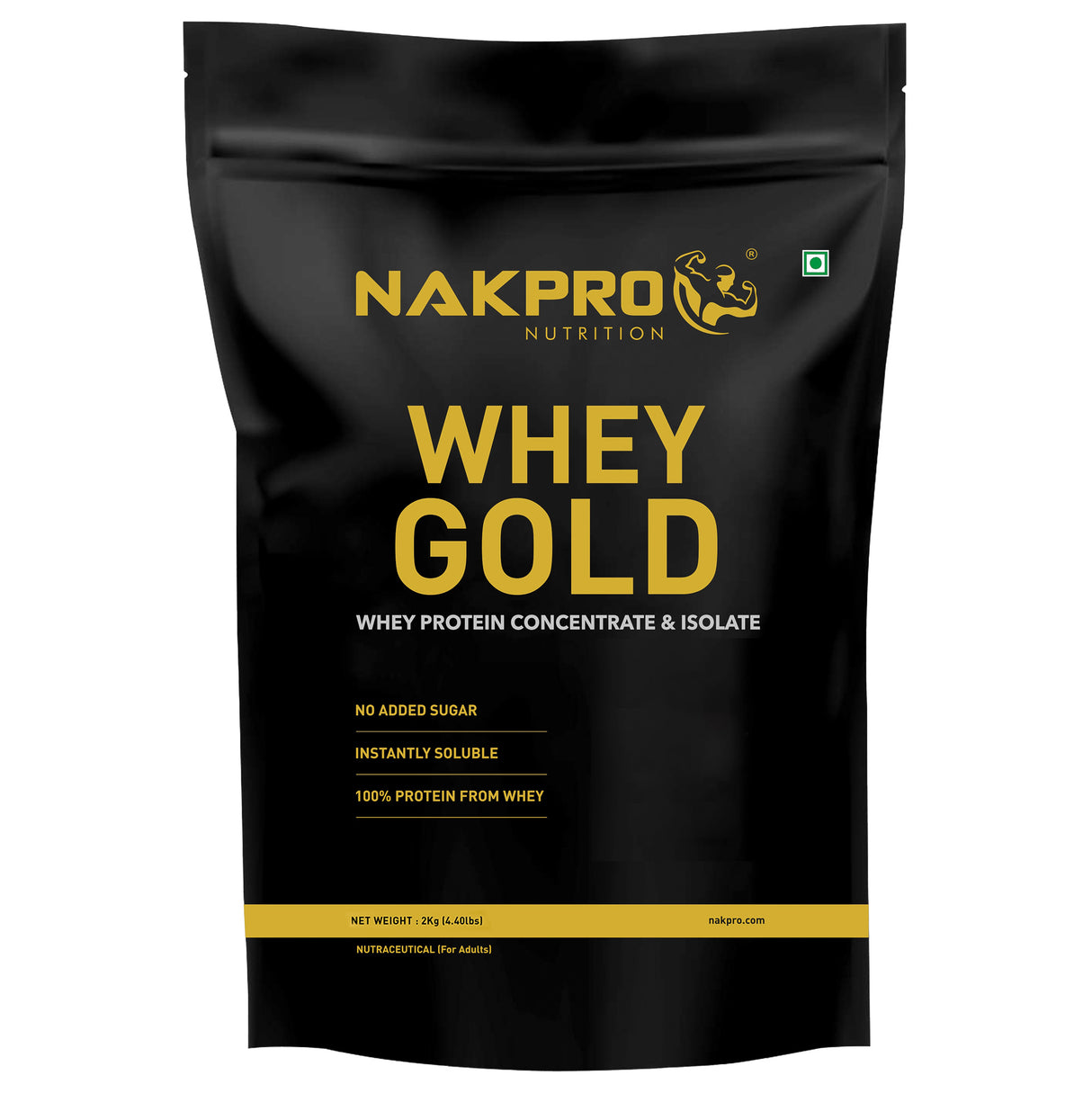 NAKPRO Gold Whey Protein Concentrate & Isolate - 2 Kg