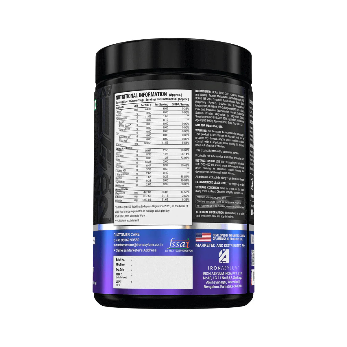 Prosupps Hydro EAA + BCAA Recovery Energy Drink | Essential Amino Acids & Electrolytes | 450g