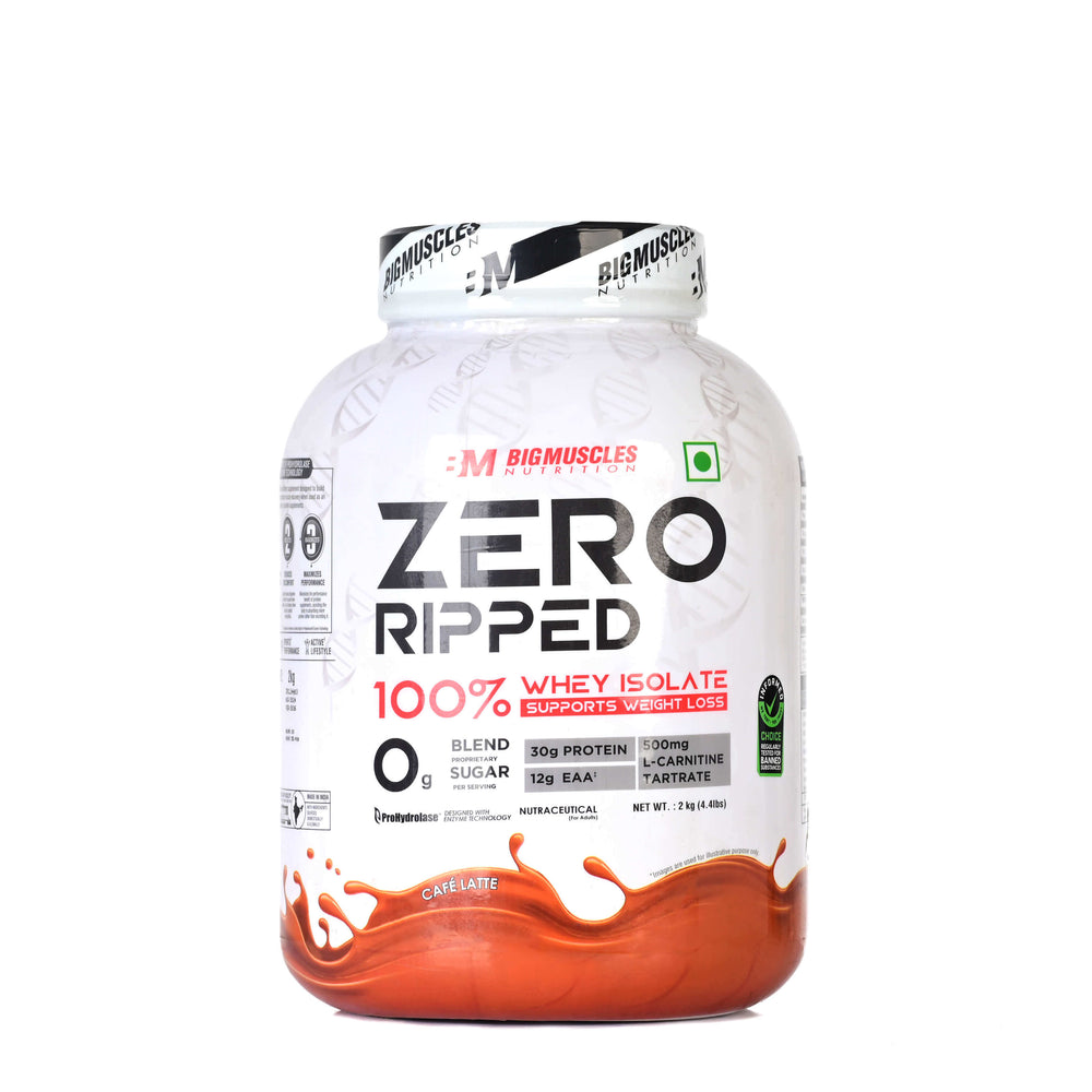 Big Muscles Nutrition ZERO RIPPED 100% Whey Protein Isolate, 4.4 Lbs