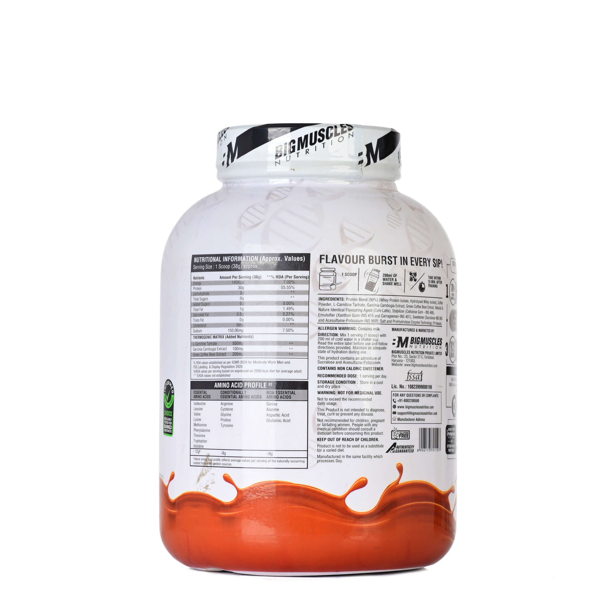 Big Muscles Nutrition ZERO RIPPED 100% Whey Protein Isolate, 4.4 Lbs