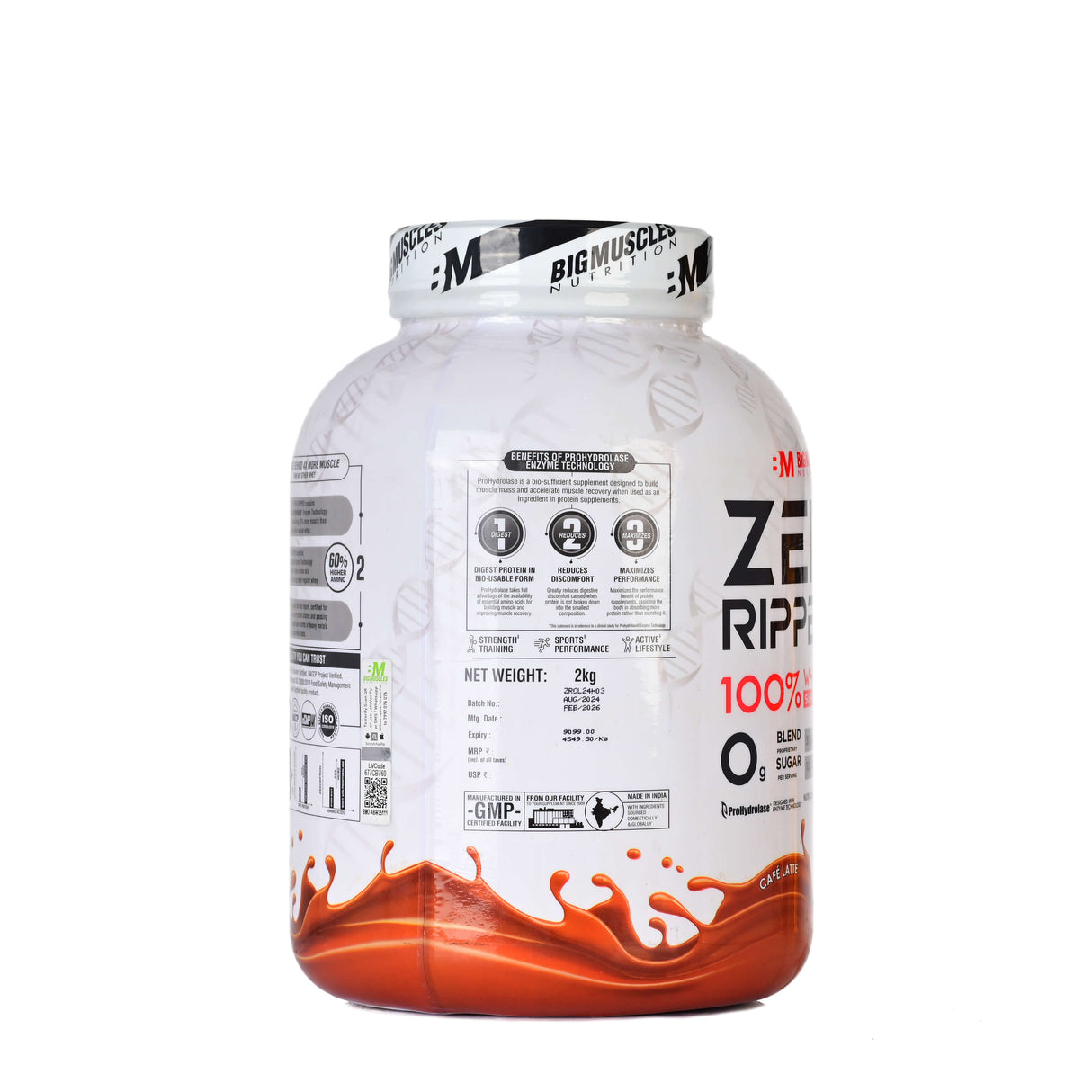 Big Muscles Nutrition ZERO RIPPED 100% Whey Protein Isolate, 4.4 Lbs