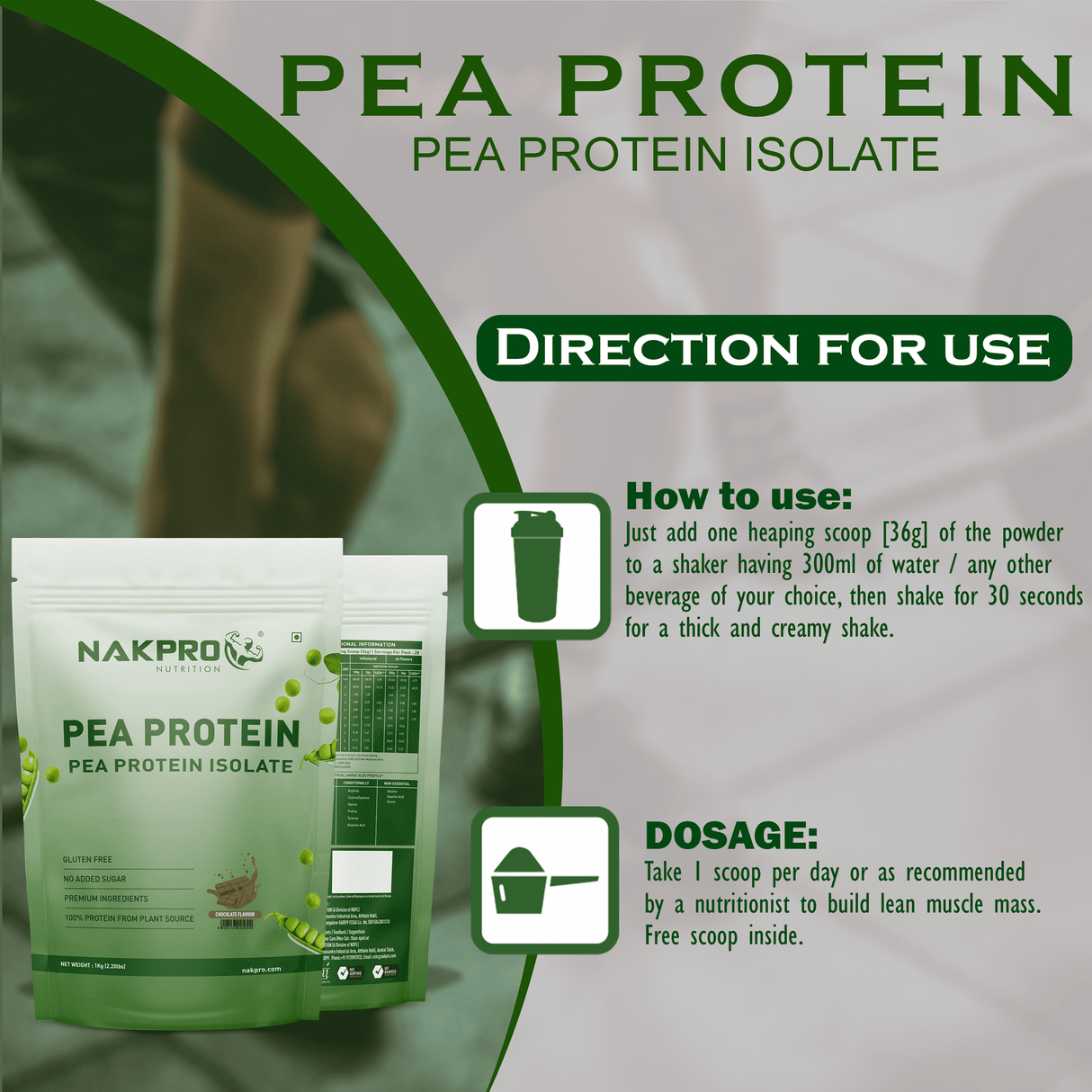 NAKPRO Pea Protein Isolate 1 Kg