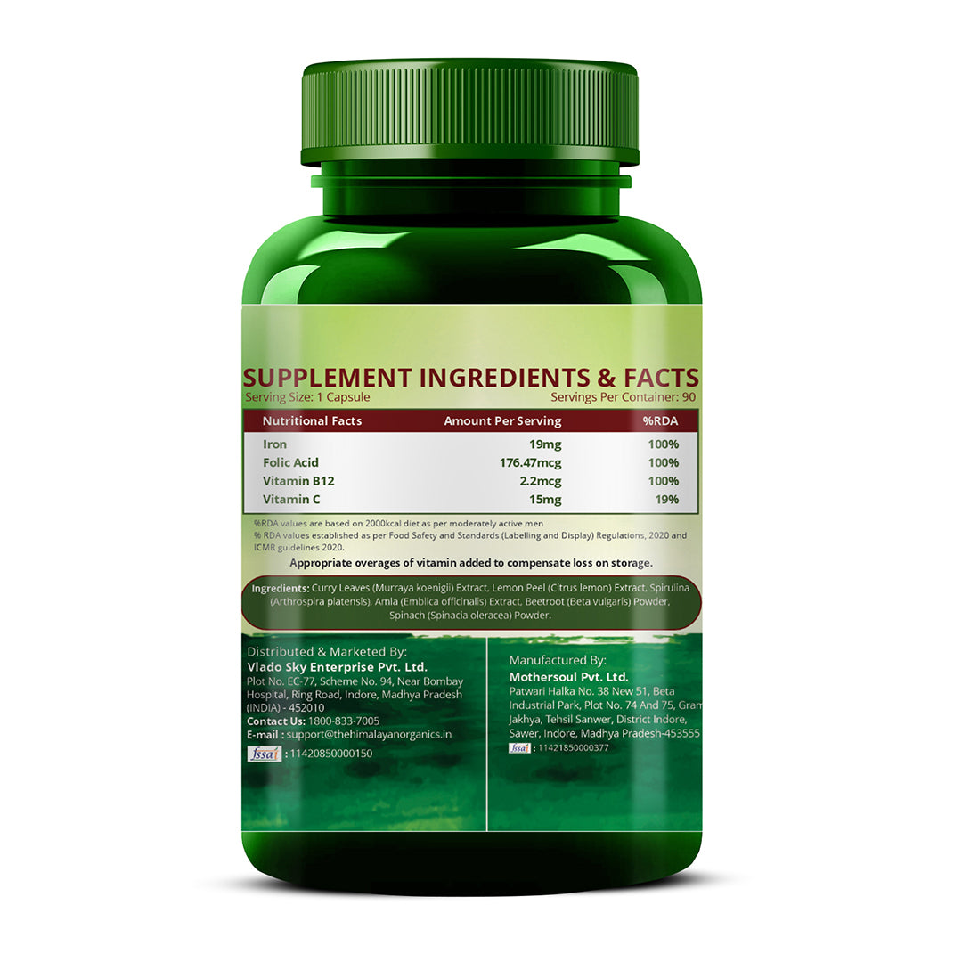 Vlado's Himalayan Organics, Plant Based Iron with Folate - 90 Capsules