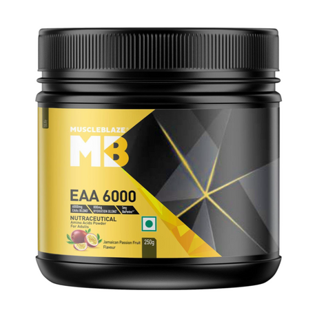 MuscleBlaze EAA 6000, 6000 mg EAAs Blend, 800 mg Hydration Blend - 25 Servings - Nutristar