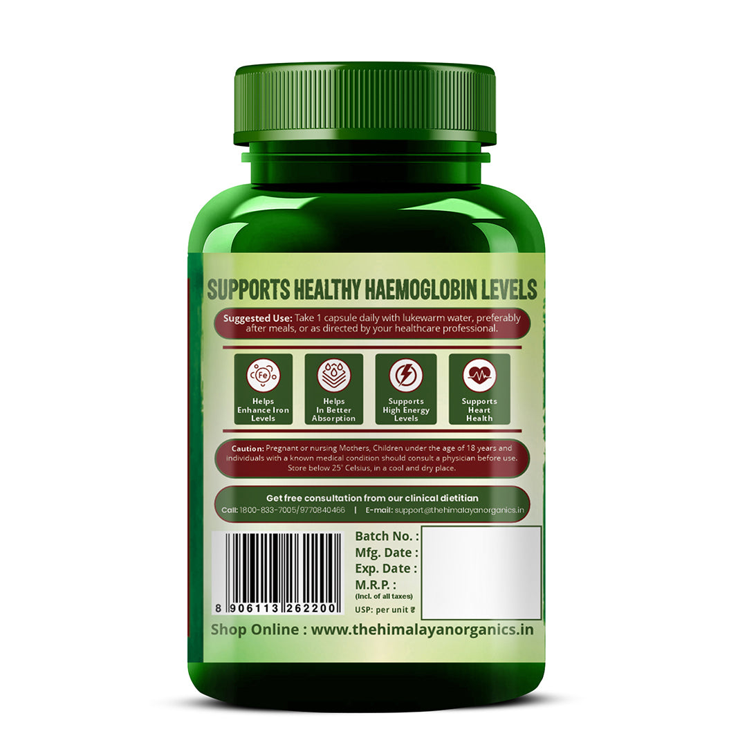 Vlado's Himalayan Organics, Plant Based Iron with Folate - 90 Capsules