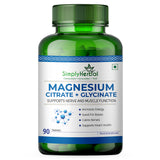 Simply Herbal Magnesium Citrate & Glycinate Complex 500mg | 90 Veg Tablets