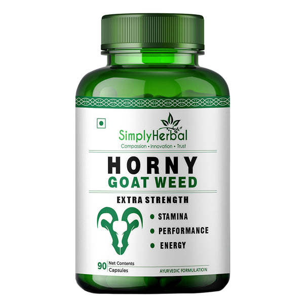 Simply Herbal Horny Goat Weed | Maca Root Extract | 90 Veg Capsules